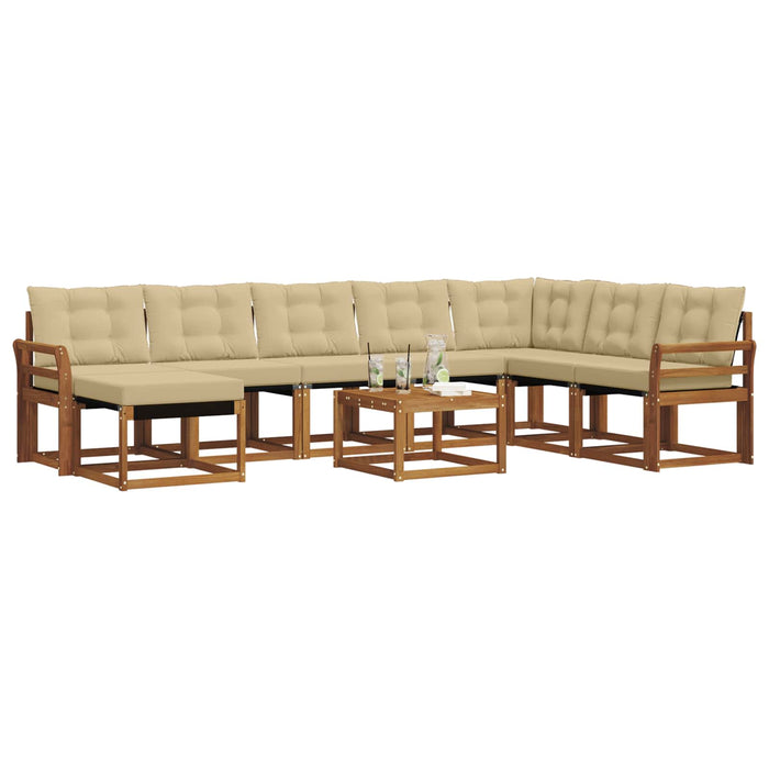 Set di divani con cuscino 9 pcs Naturale e Beige 3368980