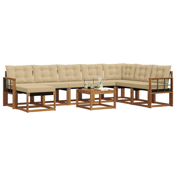 Set di divani con cuscino 9 pcs Naturale e Beige 3368984