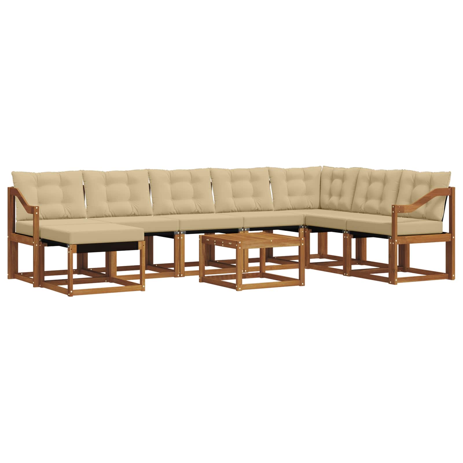 Set di divani con cuscino 9 pcs Naturale e Beige 3368988