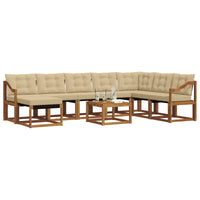 Set di divani con cuscino 9 pcs Naturale e Beige 3368988