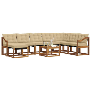 Set di divani con cuscino 9 pcs Naturale e Beige 3368988