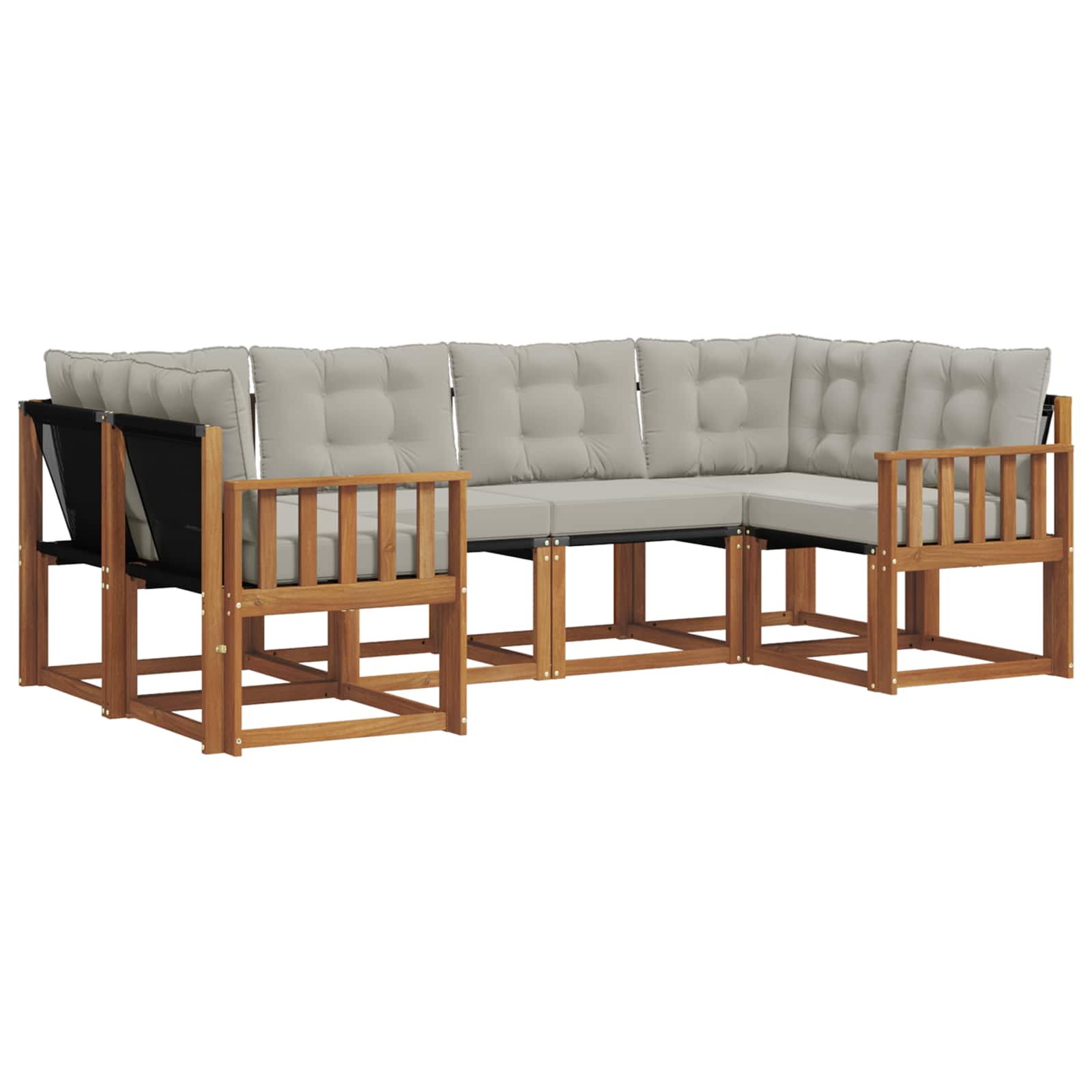 Set di divani da esterno 6 pcs Grigio Naturale e Chiaro 3368998