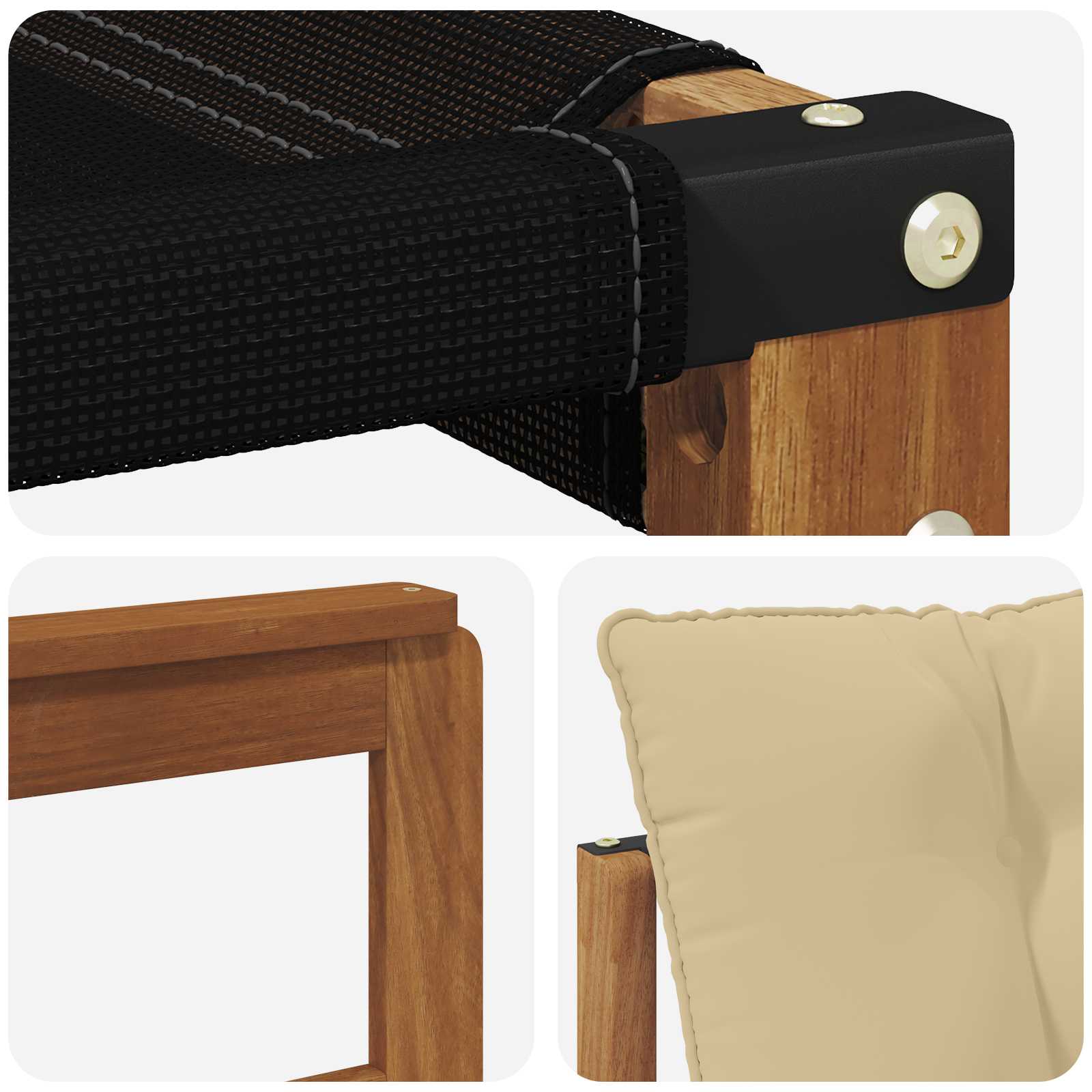 Set di divani da esterno con cuscino 7 pcs Naturale e Beige 3369020