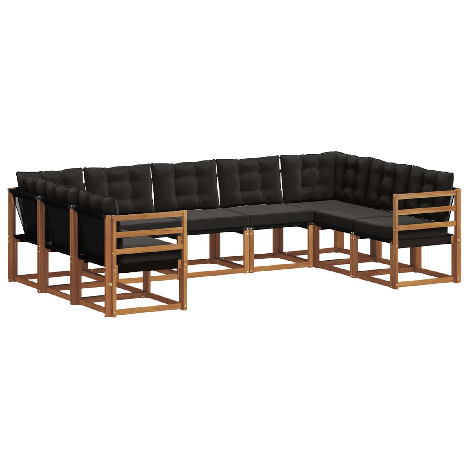 Set di divani da esterno con cuscino 29 pcs Naturale e Nero 3369039