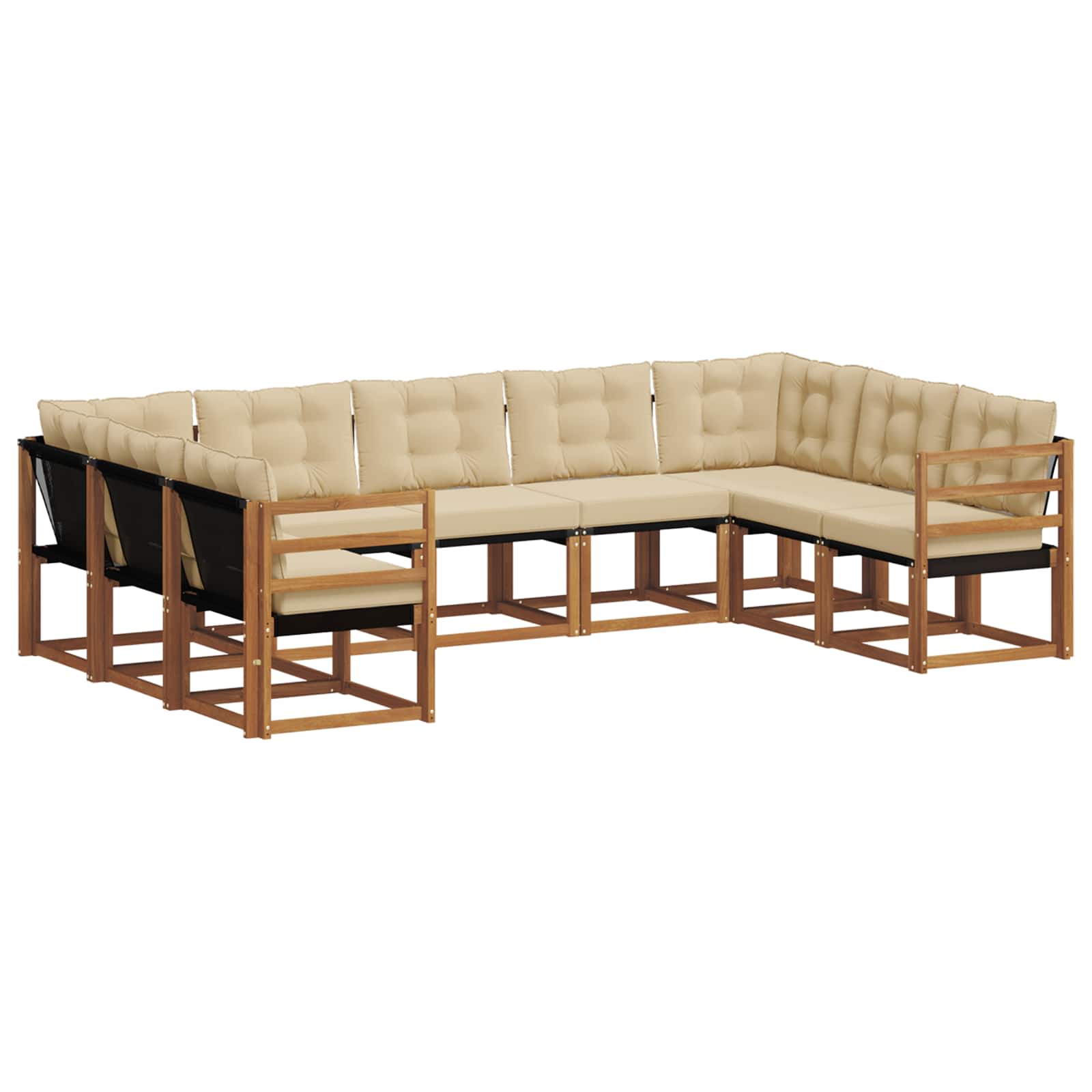 Set di divani da esterno con cuscino 29 pcs Naturale e Beige 3369040