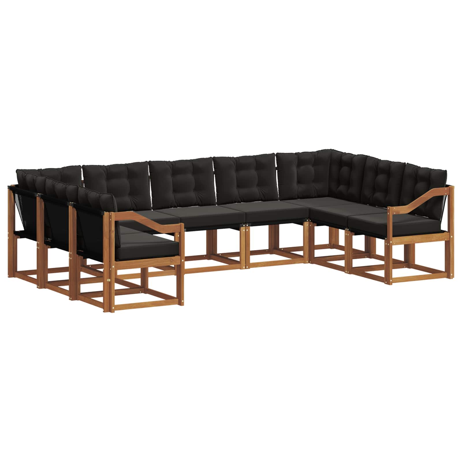 Set di divani da esterno con cuscino 29 pcs Naturale e Nero 3369059