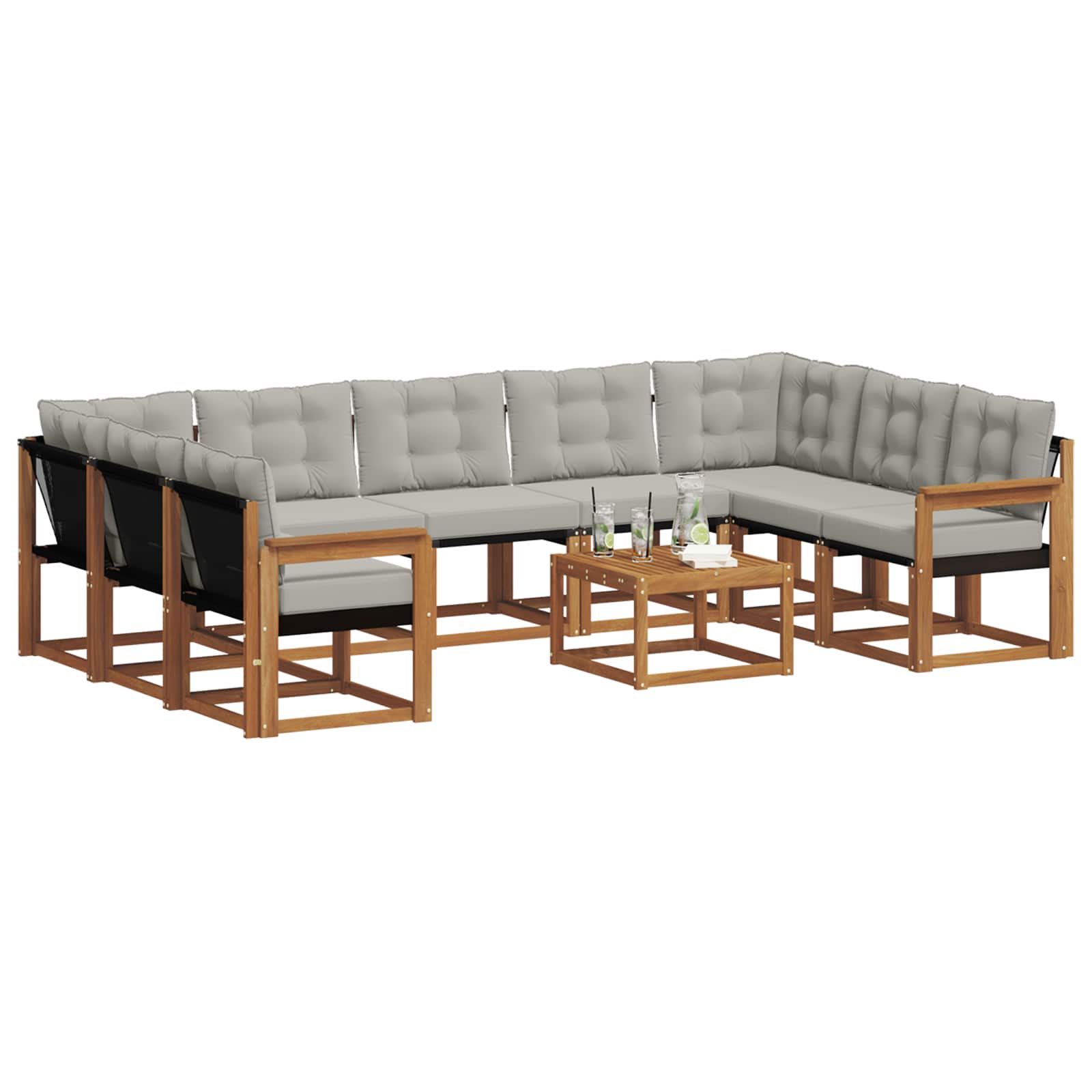 Set di divani da esterno 30 pcs Grigio Naturale e Chiaro 3369066