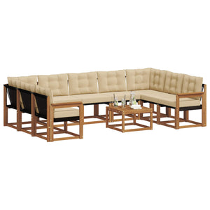 Set di divani da esterno con cuscino 30 pcs Naturale e Beige 3369068