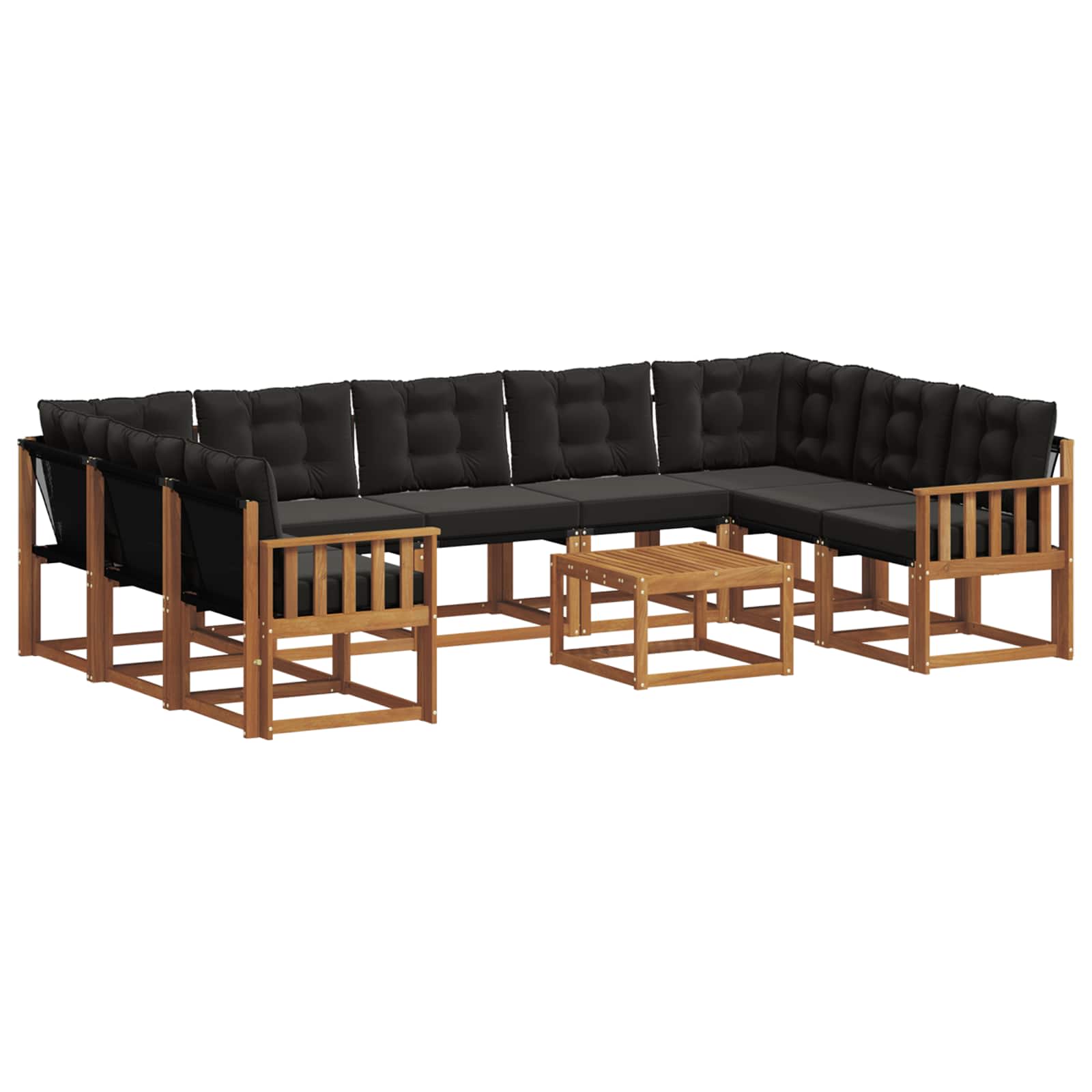 Set di divani da esterno con cuscino 30 pcs Naturale e Nero 3369071