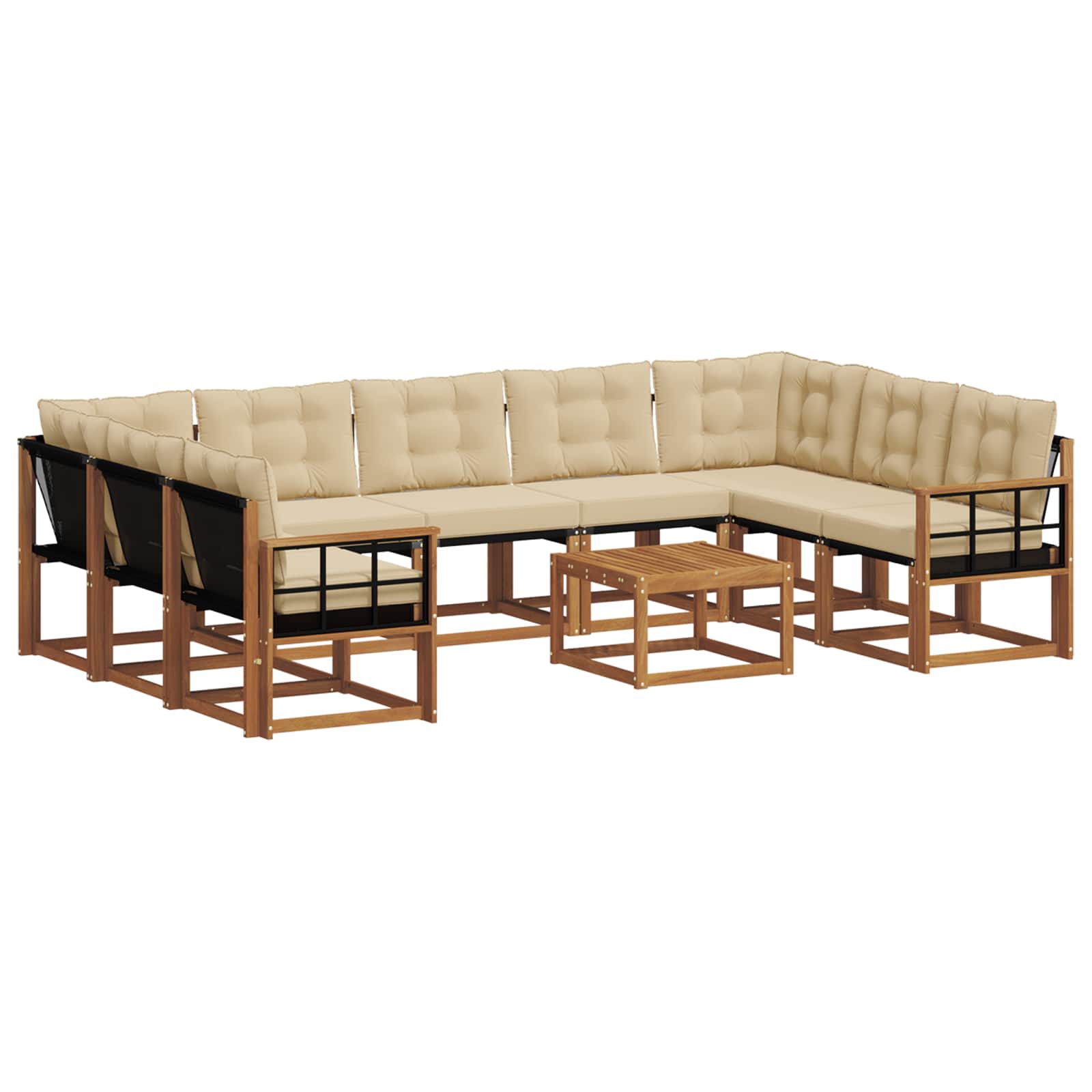 Set di divani da esterno con cuscino 30 pcs Naturale e Beige 3369080