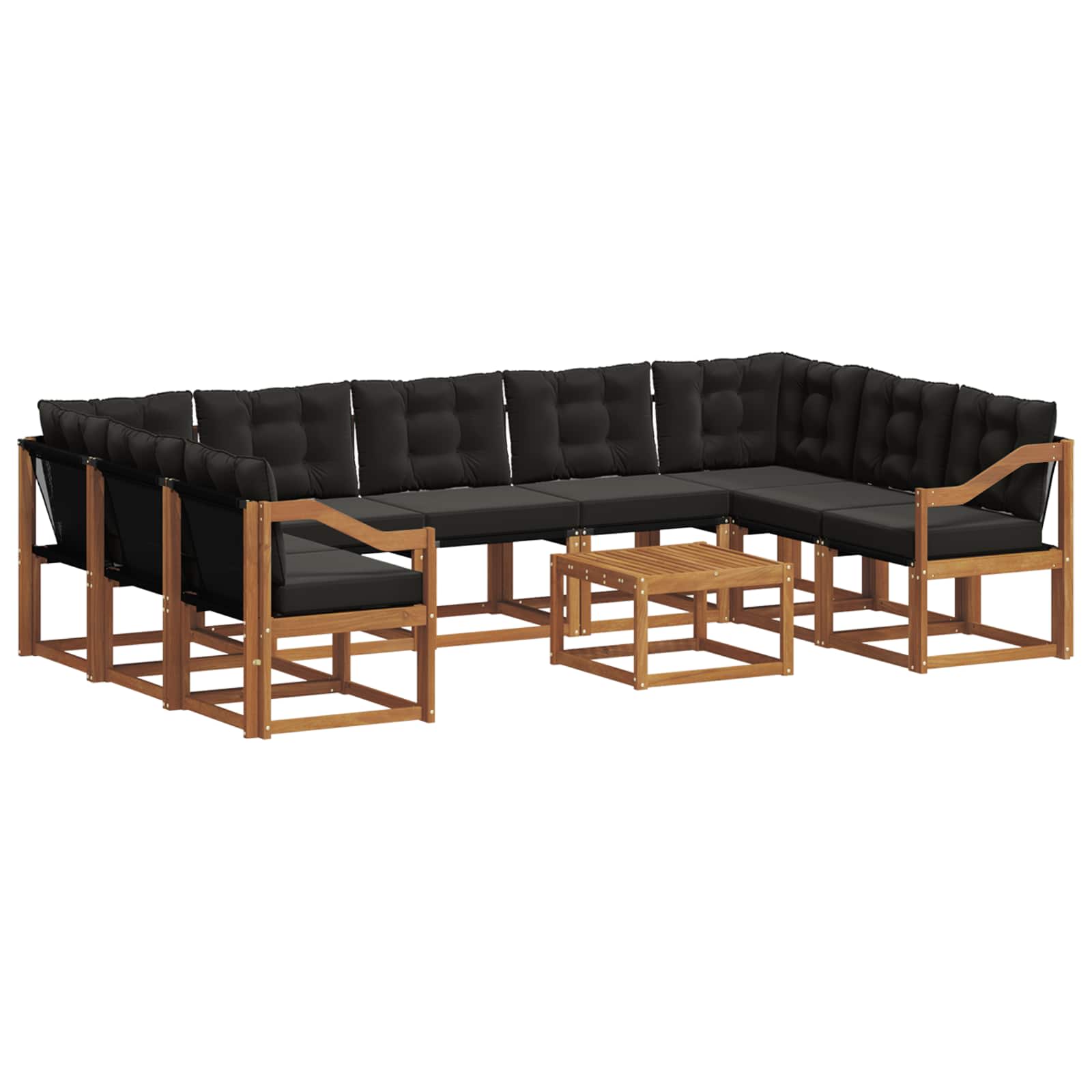 Set di divani da esterno con cuscino 30 pcs Naturale e Nero 3369083