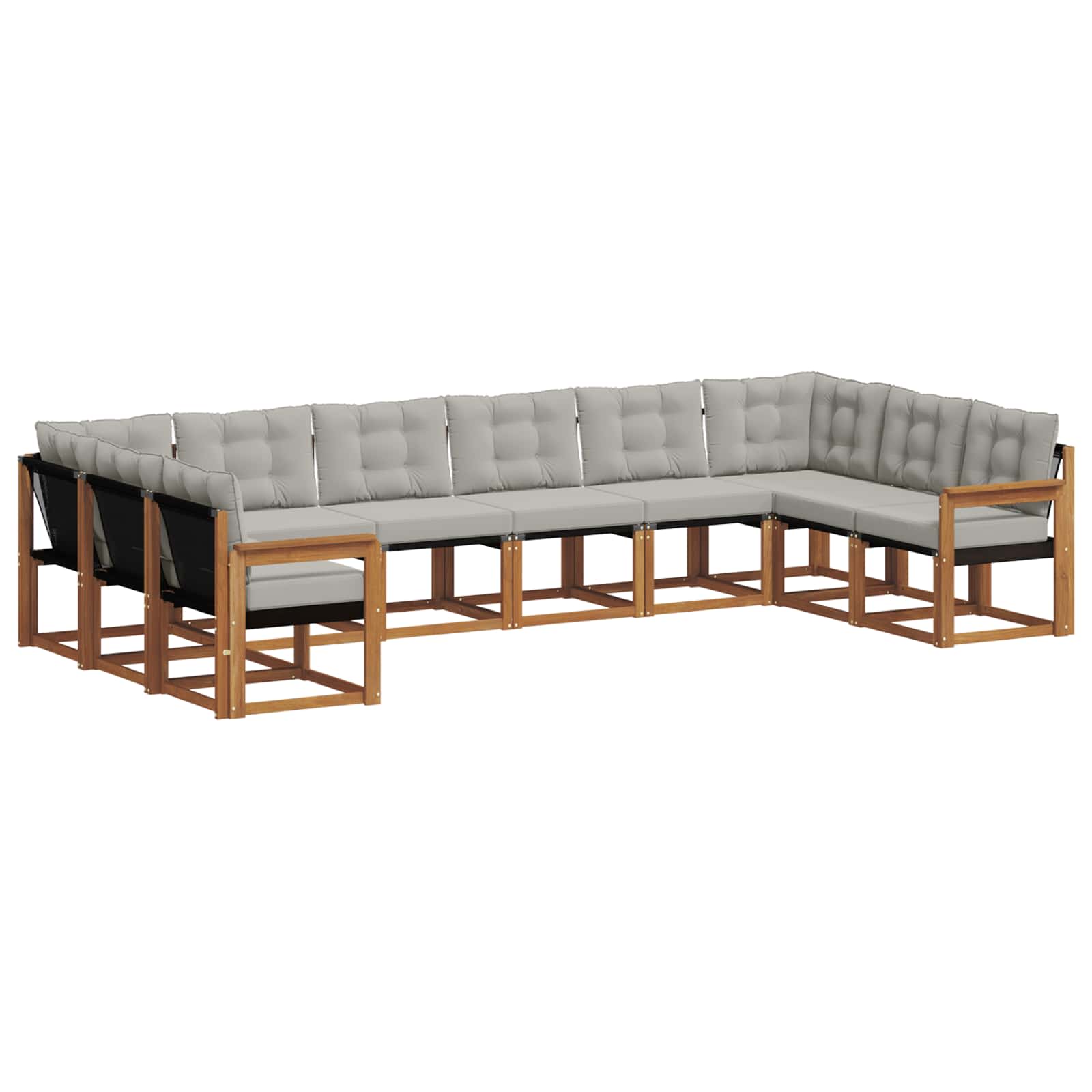 Set di divani da esterno 10 pcs Grigio Naturale e Chiaro 3369090
