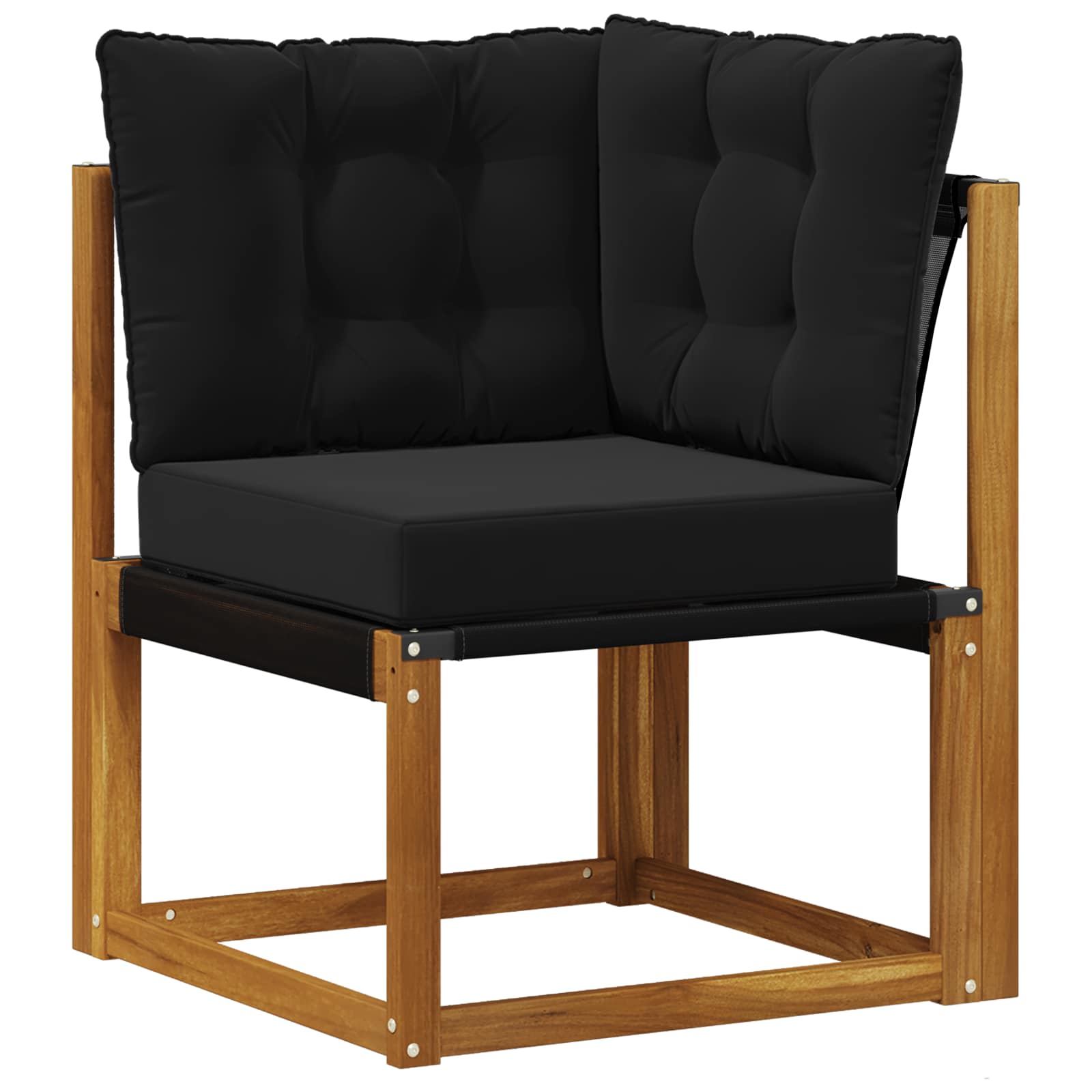 Set di divani da esterno con cuscino 11 pcs Naturale e Nero 3369115