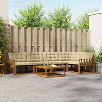 Set di divani da esterno con cuscino 6 pcs Naturale e Beige 3369480