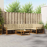 Set di divani da esterno con cuscino 6 pcs Naturale e Beige 3369488