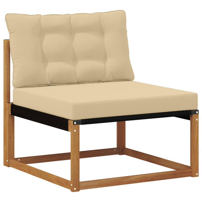 Set di divani da esterno con cuscino 6 pcs Naturale e Beige 3369488