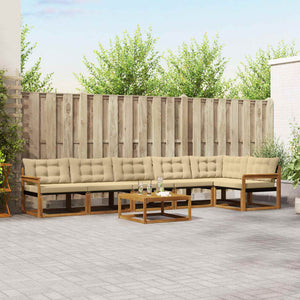 Set di divani da esterno con cuscino 7 pcs Naturale e Beige 3369524