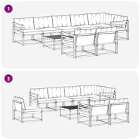 Set di divani da esterno con cuscino 9 pcs Naturale e Beige 3369592