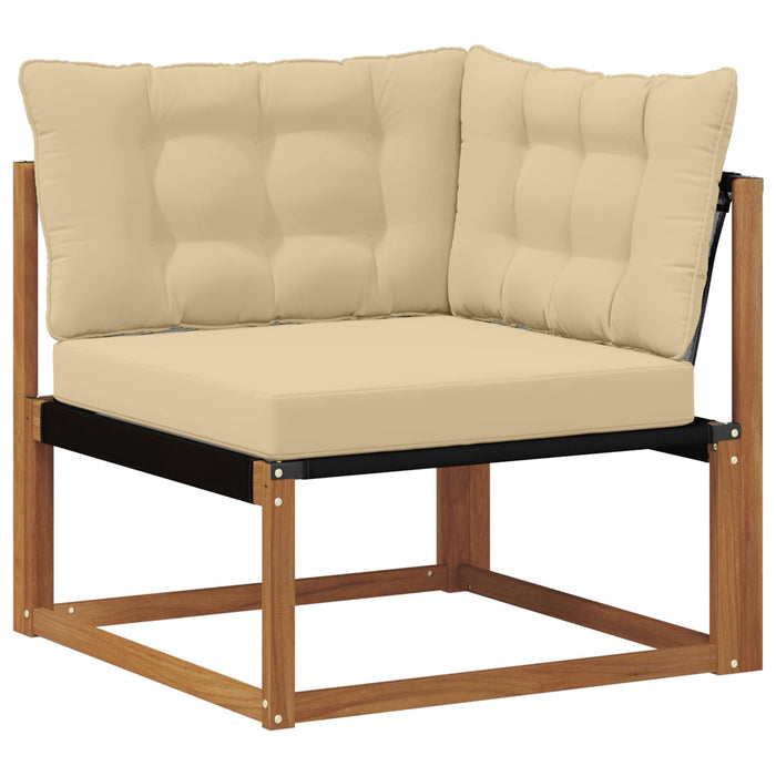 Set di divani da esterno con cuscino 9 pcs Naturale e Beige 3369608