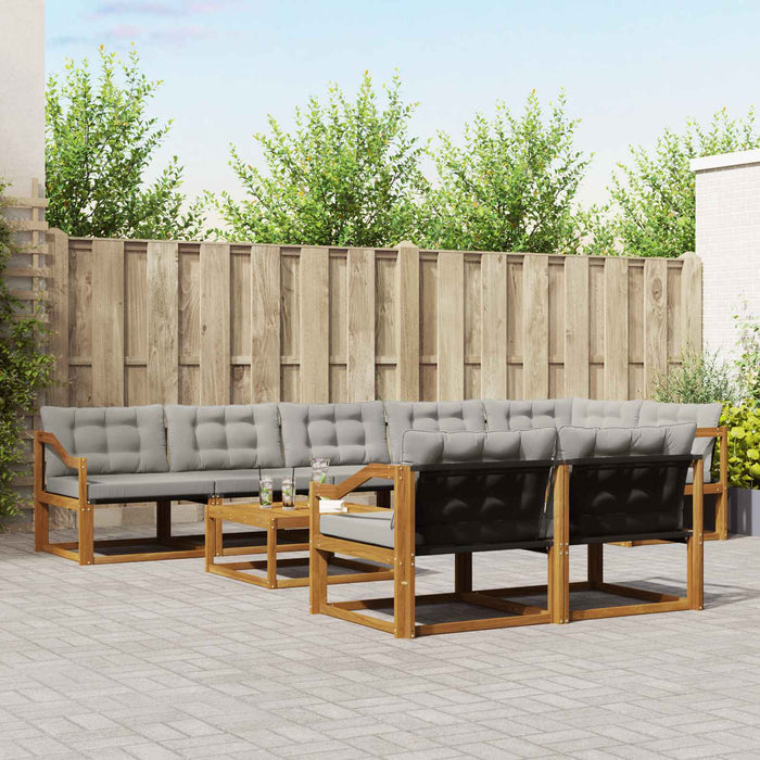 Set di divani da esterno 9 pcs Grigio Naturale e Chiaro 3369610
