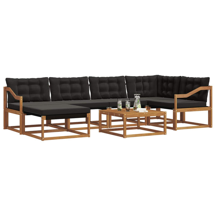 Set di divani da esterno con cuscino 19 pcs Naturale e Nero 3369659