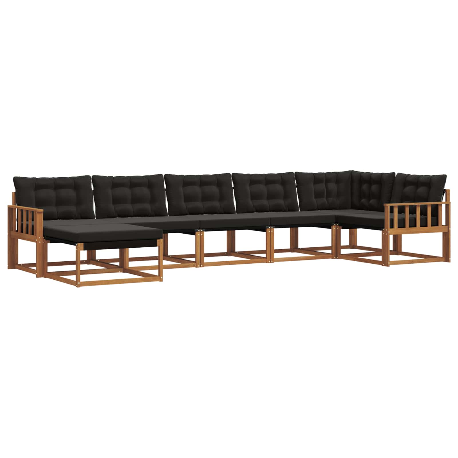 Set di divani da esterno con cuscino 21 pcs Naturale e Nero 3369671