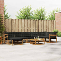 Set di divani da esterno con cuscino 22 pcs Naturale e Nero 3369687