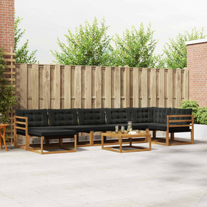 Set di divani da esterno con cuscino 22 pcs Naturale e Nero 3369687
