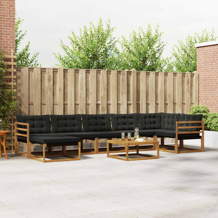 Set di divani da esterno con cuscino 22 pcs Naturale e Nero 3369687