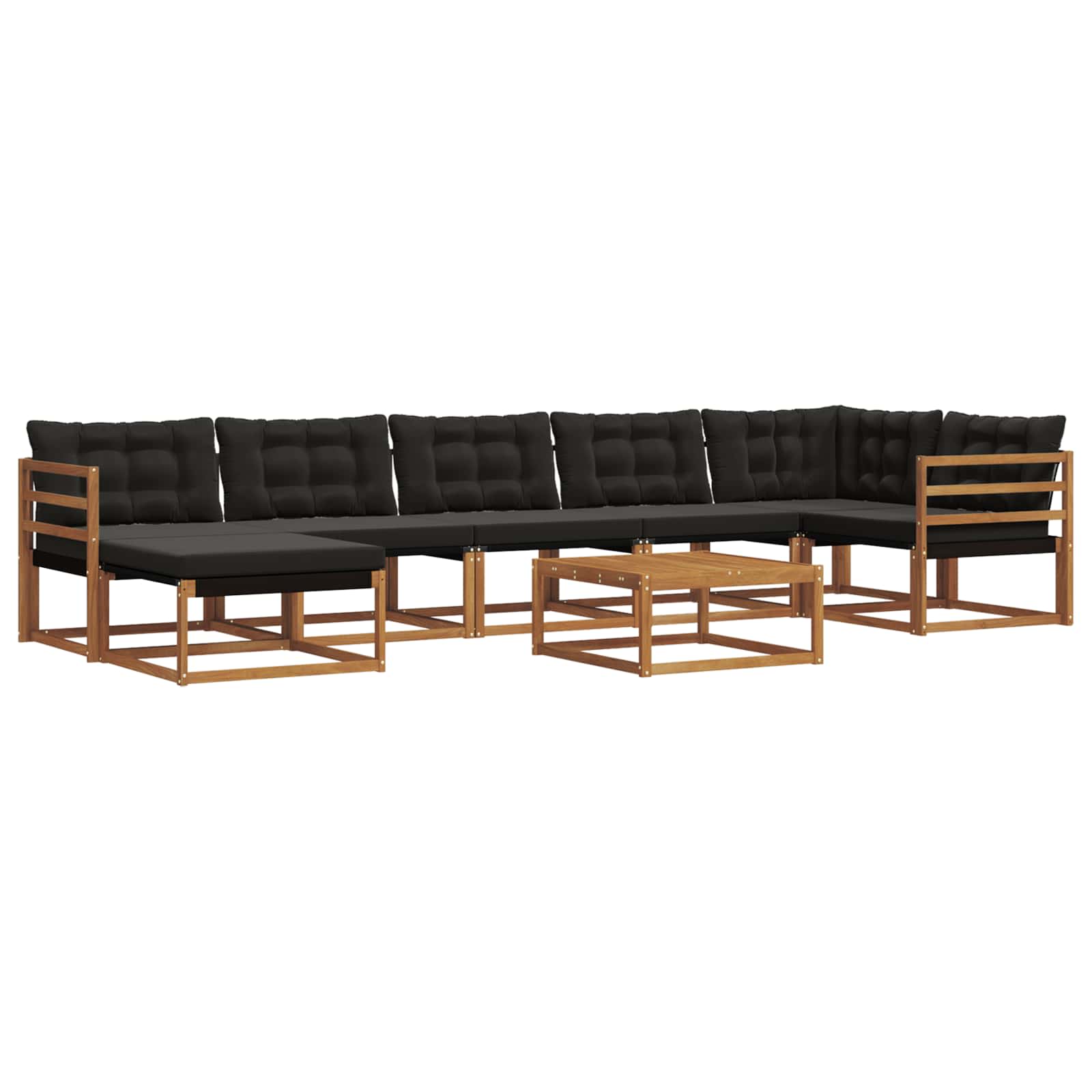 Set di divani da esterno con cuscino 22 pcs Naturale e Nero 3369687