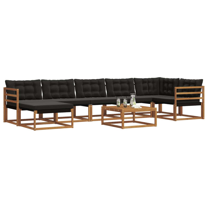 Set di divani da esterno con cuscino 22 pcs Naturale e Nero 3369687