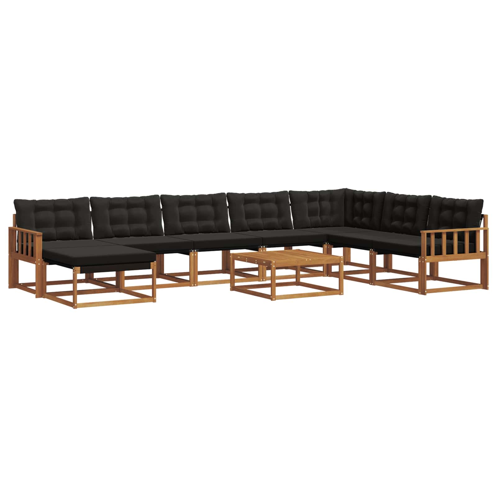 Set di divani da esterno con cuscino 25 pcs Naturale e Nero 3369767