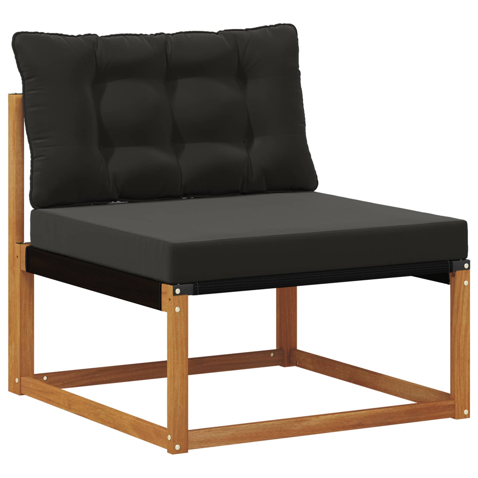Set di divani da esterno con cuscino 11 pcs Naturale e Nero 3369907