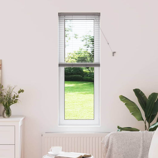 vidaXL Tenda per Finestra con tende Manuale Argento Alluminio