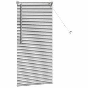 vidaXL Tenda per Finestra con tende Manuale Argento Alluminio