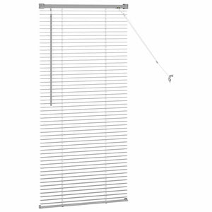 vidaXL Tenda per Finestra con tende Manuale Argento Alluminio