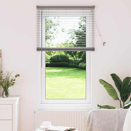 vidaXL Tenda per Finestra con tende Manuale Argento Alluminio