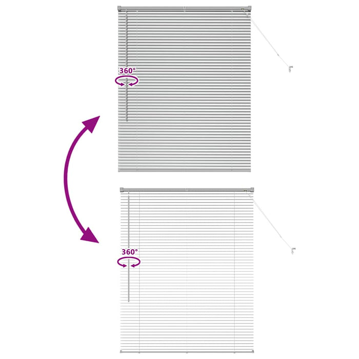 Tenda per Finestra con tende Argento 100 x 130 cm Alluminio 42005897