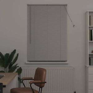 vidaXL Tenda per Finestra con tende Manuale Argento Alluminio