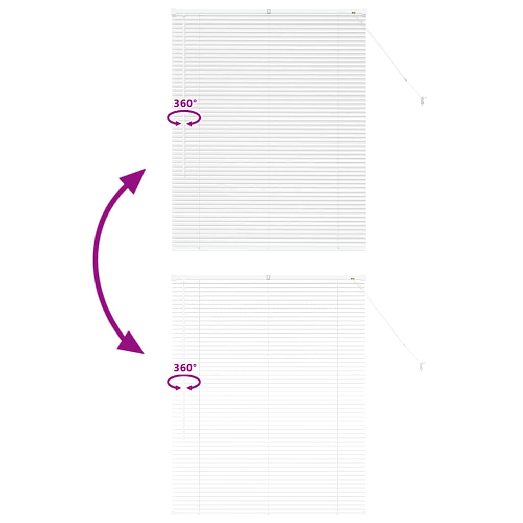 vidaXL Tenda per Finestra con tende Manuale Bianco Alluminio
