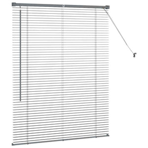 vidaXL Tenda per Finestra con tende Manuale Grigio scuro Alluminio