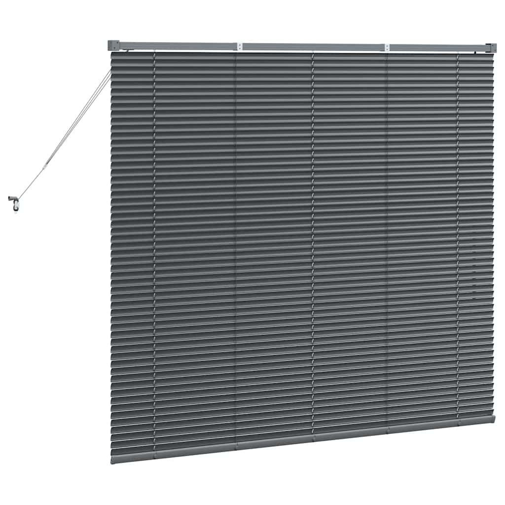 vidaXL Tenda per Finestra con tende Manuale Grigio scuro Alluminio