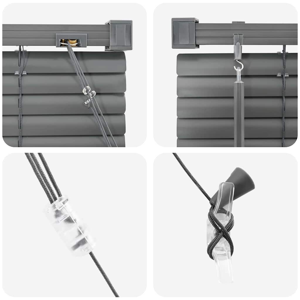 Tenda per Finestra con tende Altro Grigio scuro 80 x 130 cm Alluminio 42006098