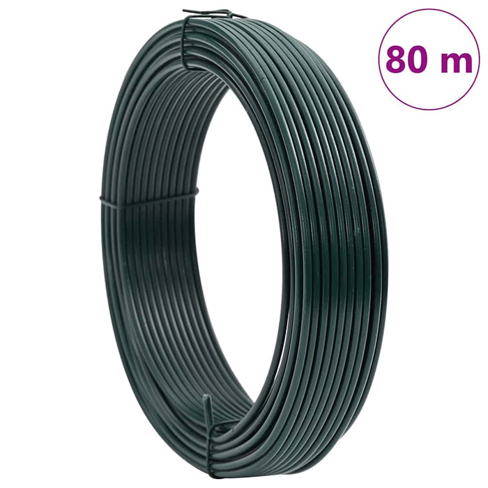 vidaXL Filo di recinzione Verde 80 m Acciaio rivestito in PVC