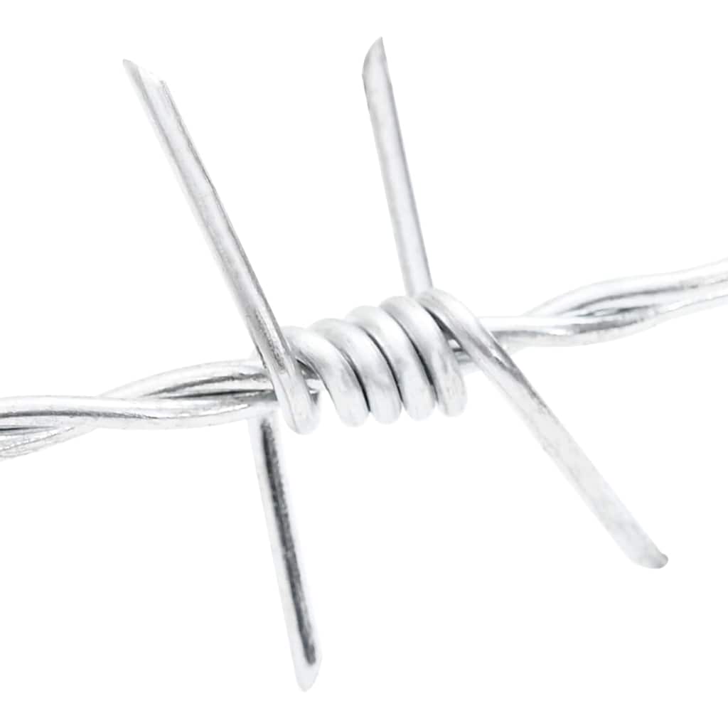 Fil di Ferro Spinato Argento 100 m Acciaio Zincato a Caldo 42010305