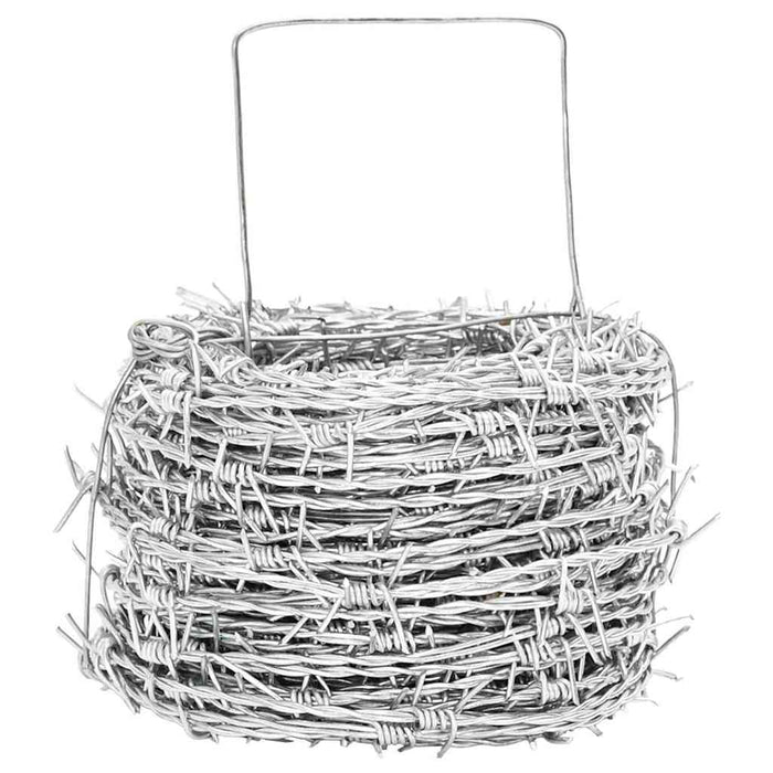 Fil di Ferro Spinato Argento 100 m Acciaio Zincato a Caldo 42010305