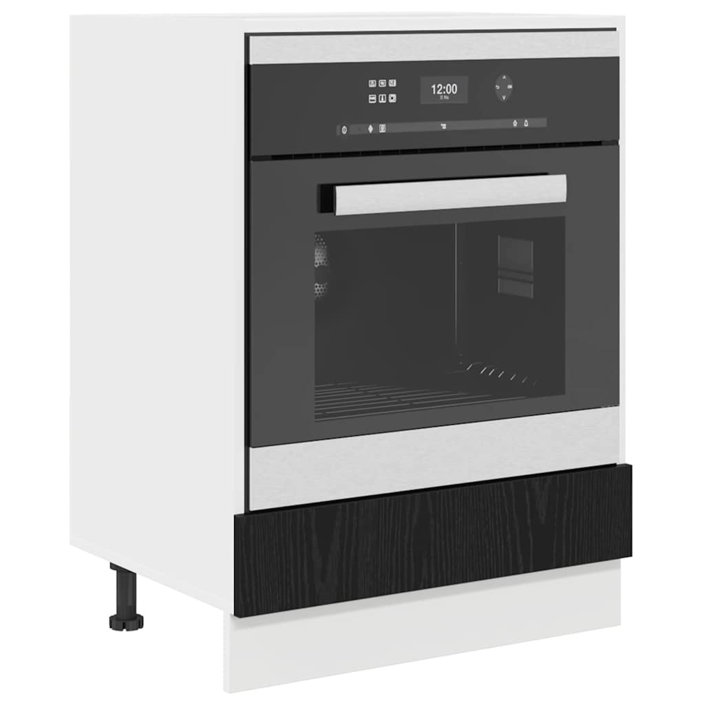 vidaXL Armadio per forno Rovere nero 60 x 46 x 81.5 cm