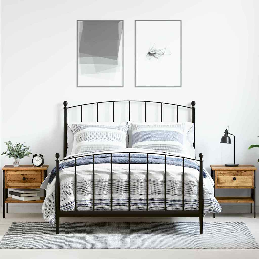 Comodino con cassetto 2 pz-Set di 2 Tavolino da notte Legno vecchio 40 x 42 x 45 cm