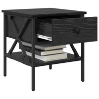 vidaXL Comodino con cassetto Rovere nero 40 x 42 x 45 cm