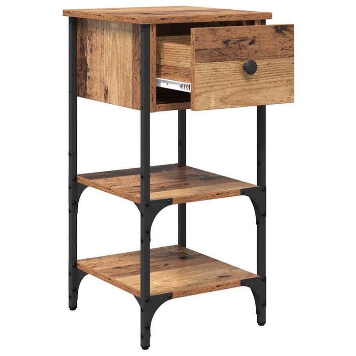 Armadio da Notte con cassetto Legno vecchio 871236